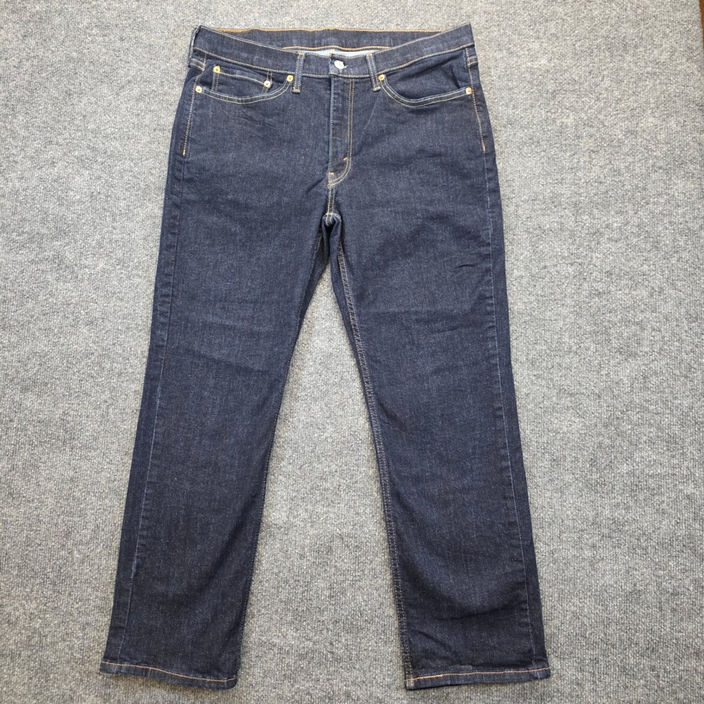 Levi 514 Jeans Mens W34 L28 Blue Denim Dark‎ Wash Straight Leg Casual 514-1325